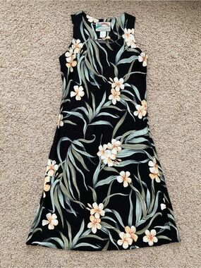 Black Floral Hawaiian Sleeveless dress